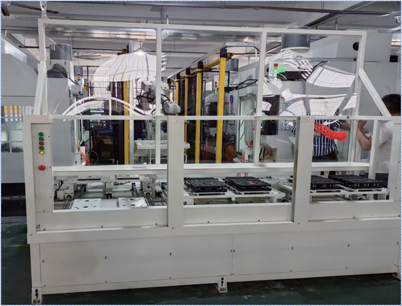 地轨机器人多联机散热铜片自动化生产线